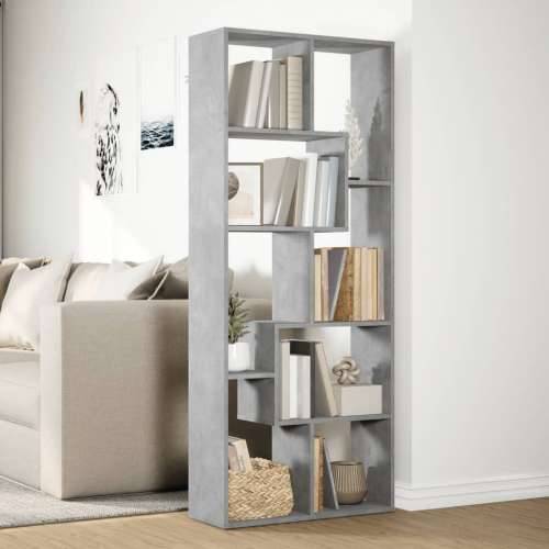 Paravan - Sobna pregrada / regal za knjige sivi 67 x 25 x 161,5 cm drveni - Beton siva 1 Cijena