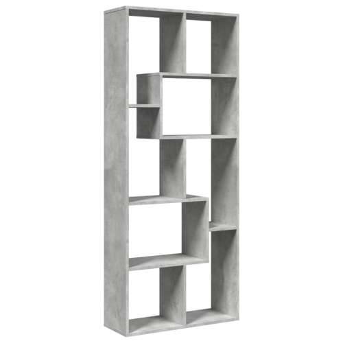 Paravan - Sobna pregrada / regal za knjige sivi 67 x 25 x 161,5 cm drveni - Beton siva 1 Cijena