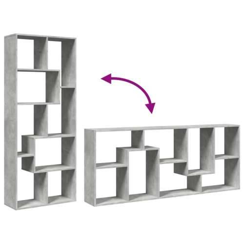 Paravan - Sobna pregrada / regal za knjige sivi 67 x 25 x 161,5 cm drveni - Beton siva 1 Cijena