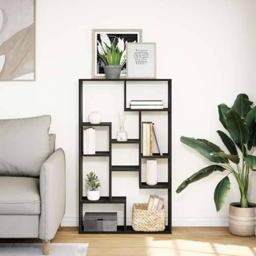 Regal za knjige crni 72 x 20 x 120 cm od konstruiranog drva - Crna 1 72 cm Cijena