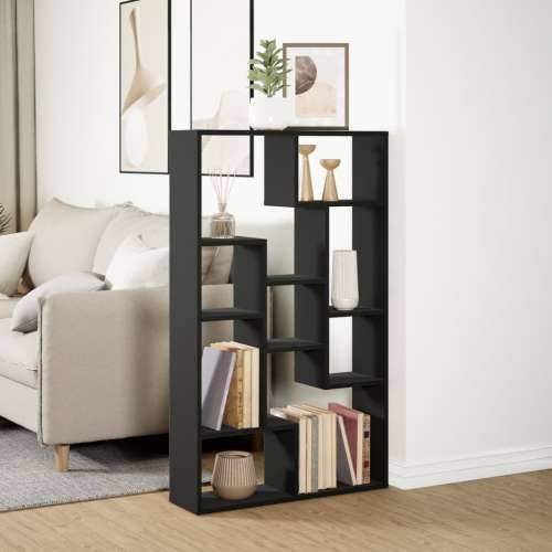 Regal za knjige crni 72 x 20 x 120 cm od konstruiranog drva - Crna 1 72 cm Cijena