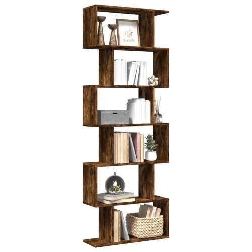 Pregrada / regal za knjige 6 razina hrast 70x24x193 cm drveni - Dimljeni hrast 1 193 cm Cijena