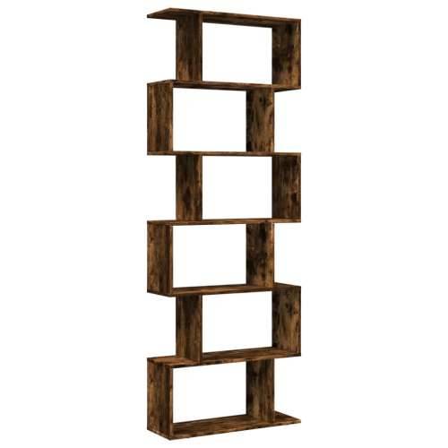 Pregrada / regal za knjige 6 razina hrast 70x24x193 cm drveni - Dimljeni hrast 1 193 cm Cijena