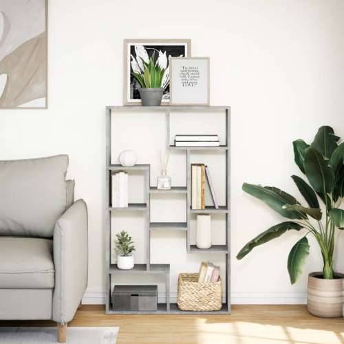 Regal za knjige boja betona 72 x 20 x 120 cm konstruirano drvo - Beton siva 1 72 cm Cijena