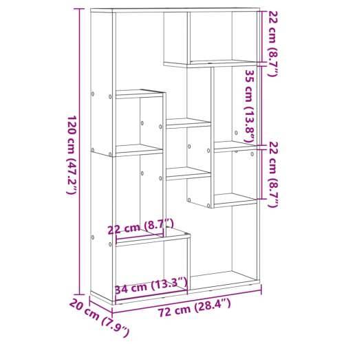 Regal za knjige boja betona 72 x 20 x 120 cm konstruirano drvo - Beton siva 1 72 cm Cijena