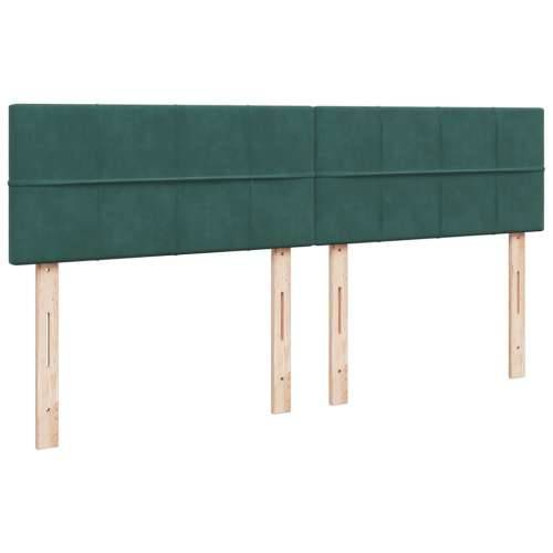 Krevet s oprugama i madracem tamnozeleni 200x200 cm baršunasti - Tamnozelena 200 x 200 cm Blok s kvadratima Cijena