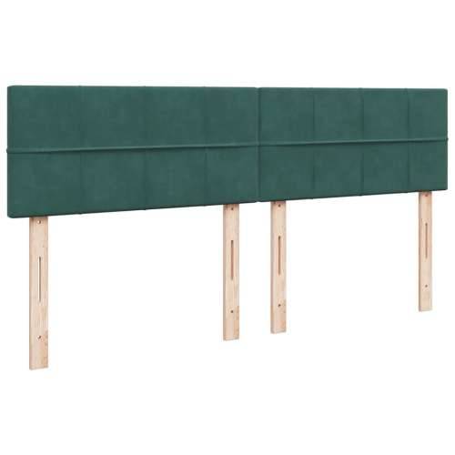 Krevet s oprugama i madracem tamnozeleni 200x200 cm baršunasti - Tamnozelena 200 x 200 cm Blok s kvadratima Cijena