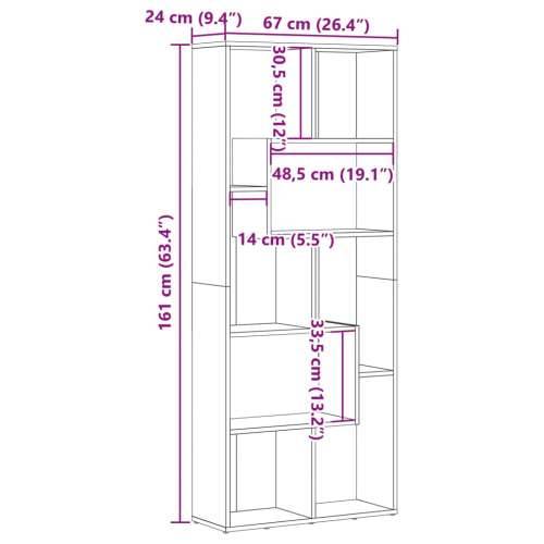 Regal za knjige boja starog drva 67x24x161 cm konstruirano drvo Staro drvo 1 Cijena