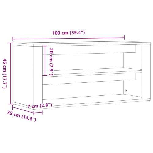 Klupa za cipele boja hrasta 100x35x45 cm konstruirano drvo - hrast artisan 1 Cijena