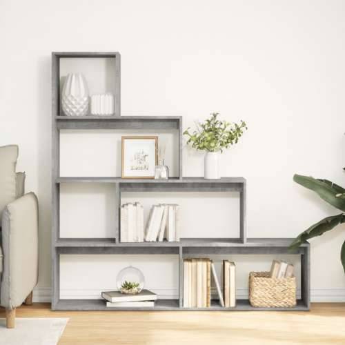 Pregrada / regal za knjige 4 razine sivi 143,5x29x143,5 cm drvo - Beton siva 1 143.5 cm Cijena