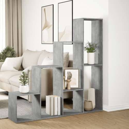 Pregrada / regal za knjige 4 razine sivi 143,5x29x143,5 cm drvo - Beton siva 1 143.5 cm Cijena