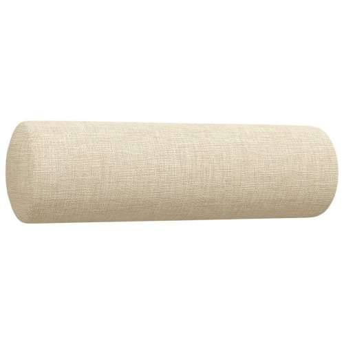 2-dijelni set sofa s ukrasnim jastucima krem od tkanine - Krema s jastučićima Cijena