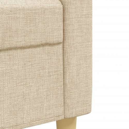 2-dijelni set sofa s ukrasnim jastucima krem od tkanine - Krema s jastučićima Cijena