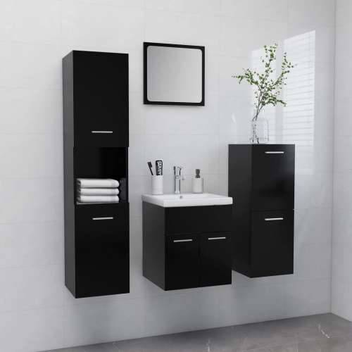 Set kupaonskog namještaja od iverice crni - Crna 41 x 38.5 x 46 cm 1 Cijena