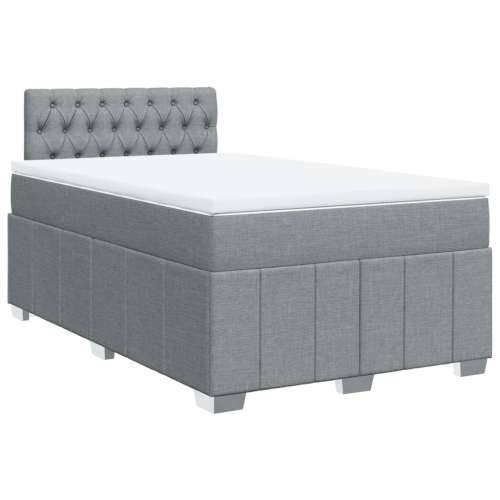 Krevet s oprugama i madracem svjetlosivi 120x190 cm od tkanine - Svjetlosiva 120 x 190 cm Dizajn s gumbima Cijena