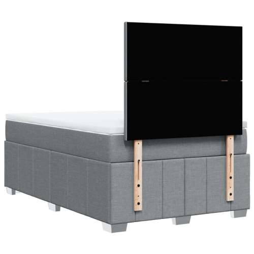 Krevet s oprugama i madracem svjetlosivi 120x190 cm od tkanine - Svjetlosiva 120 x 190 cm Gladak dizajn Cijena