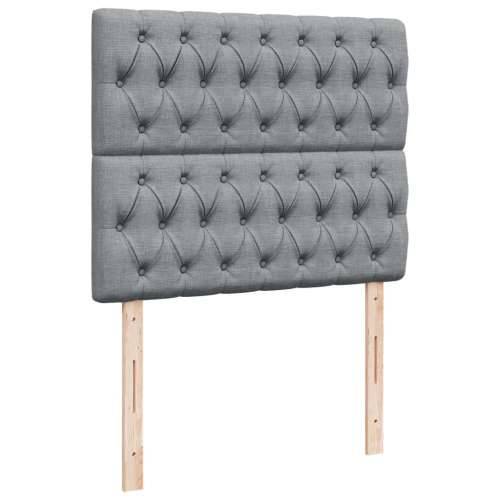 Krevet s oprugama i madracem svjetlosivi 120x190 cm od tkanine - Svjetlosiva 120 x 190 cm Dizajn s gumbima Cijena