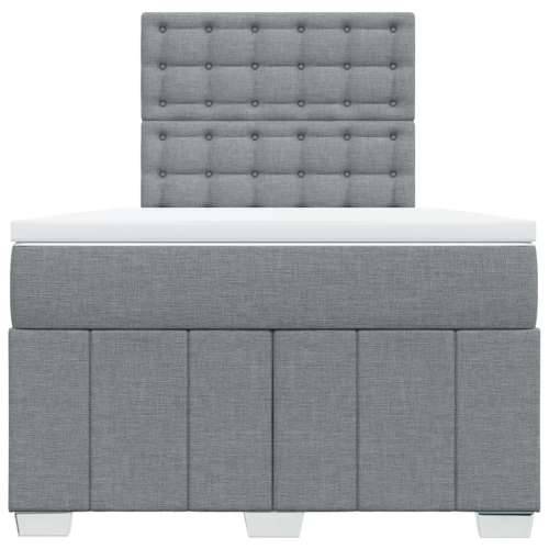 Krevet s oprugama i madracem svjetlosivi 120x190 cm od tkanine - Svjetlosiva 120 x 190 cm gumbi Cijena