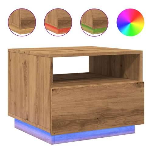 Stolić za kavu s LED svjetlima boja hrasta artisan 50x49x40 cm - hrast artisan 1 50 cm Cijena