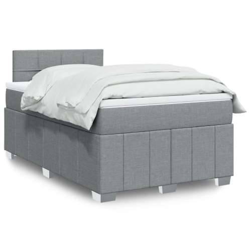 Krevet s oprugama i madracem svjetlosivi 120x190 cm od tkanine - Svjetlosiva 120 x 190 cm Blok s kvadratima Cijena