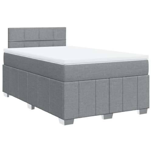 Krevet s oprugama i madracem svjetlosivi 120x190 cm od tkanine - Svjetlosiva 120 x 190 cm Blok s kvadratima Cijena
