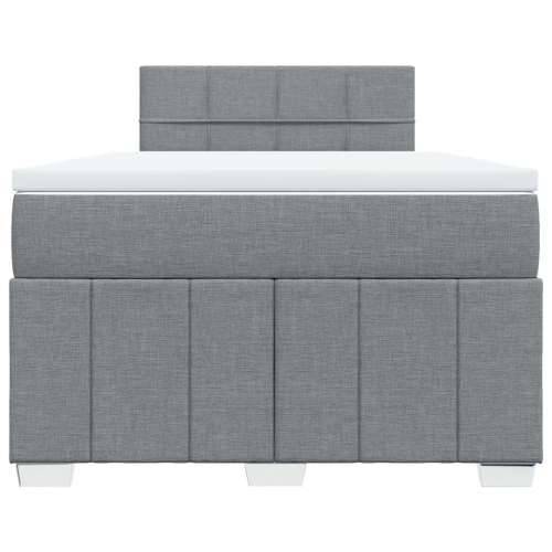 Krevet s oprugama i madracem svjetlosivi 120x190 cm od tkanine - Svjetlosiva 120 x 190 cm Blok s kvadratima Cijena