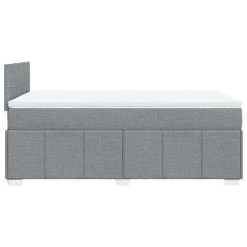 Krevet s oprugama i madracem svjetlosivi 120x190 cm od tkanine - Svjetlosiva 120 x 190 cm Blok s kvadratima Cijena