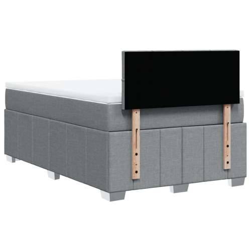 Krevet s oprugama i madracem svjetlosivi 120x190 cm od tkanine - Svjetlosiva 120 x 190 cm Blok s kvadratima Cijena