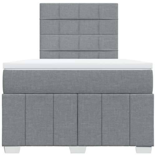 Krevet s oprugama i madracem svjetlosivi 120x190 cm od tkanine - Svjetlosiva 120 x 190 cm Blok s kvadratima Cijena