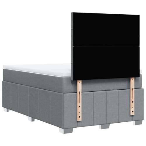 Krevet s oprugama i madracem svjetlosivi 120x190 cm od tkanine - Svjetlosiva 120 x 190 cm Blok s kvadratima Cijena