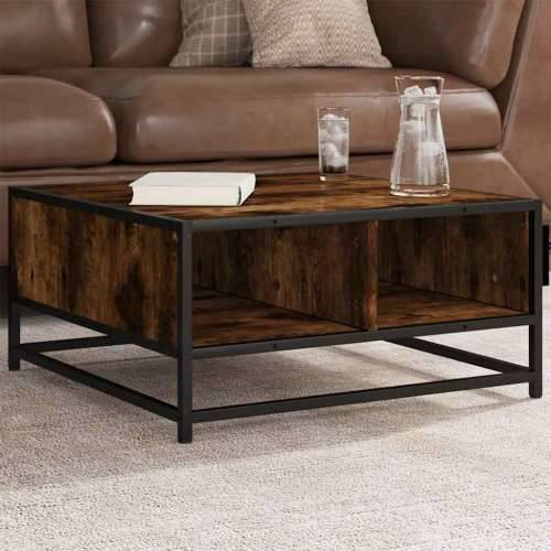 Stolić za kavu boja hrasta 60,5x60,5x30 cm od drva i metala - smoked oak and black 60.5 x 60.5 x 30 cm 1 Cijena