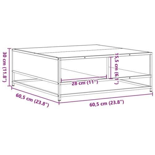 Stolić za kavu boja hrasta 60,5x60,5x30 cm od drva i metala - smoked oak and black 60.5 x 60.5 x 30 cm 1 Cijena