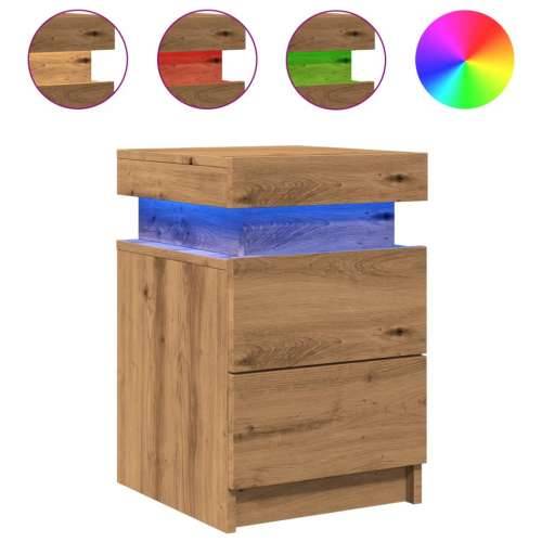 Noćni ormarići 2 kom s LED boja hrasta 40x30x40 cm drveni - artisian oak 2 Cijena