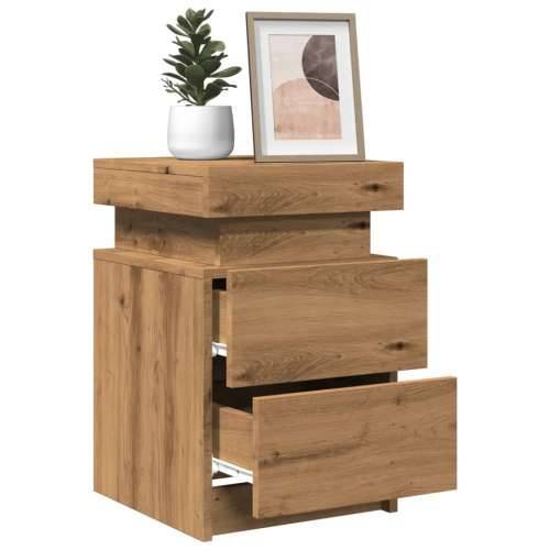 Noćni ormarići 2 kom s LED boja hrasta 40x30x40 cm drveni - artisian oak 2 Cijena