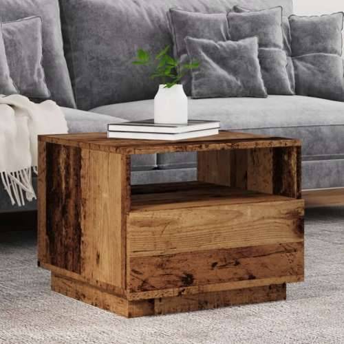 Stolić za kavu s LED svjetlima boja starog drva 50 x 49 x 40 cm - Staro drvo 1 50 cm Cijena