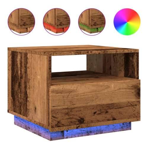 Stolić za kavu s LED svjetlima boja starog drva 50 x 49 x 40 cm - Staro drvo 1 50 cm Cijena