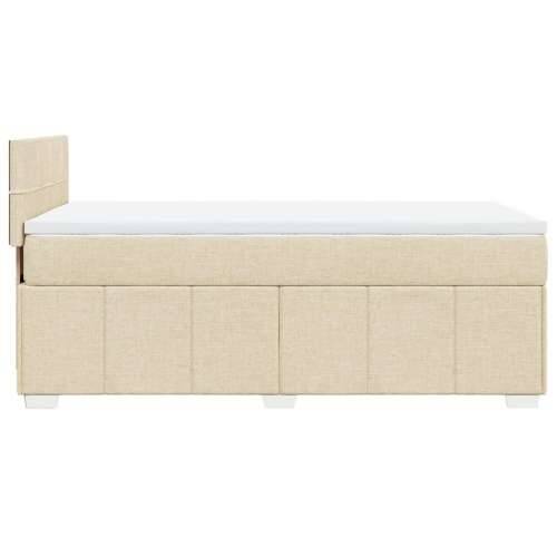 Krevet s oprugama i madracem krem 100 x 200 cm od tkanine - Krema 100 x 200 cm Blok s kvadratima Cijena