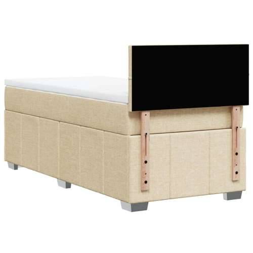 Krevet s oprugama i madracem krem 100 x 200 cm od tkanine - Krema 100 x 200 cm Blok s kvadratima Cijena