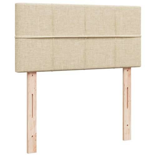 Krevet s oprugama i madracem krem 100 x 200 cm od tkanine - Krema 100 x 200 cm Blok s kvadratima Cijena