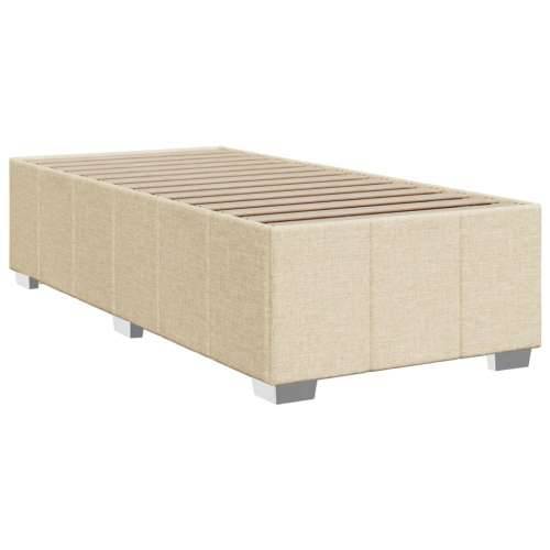 Krevet s oprugama i madracem krem 100 x 200 cm od tkanine - Krema 100 x 200 cm Blok s kvadratima Cijena