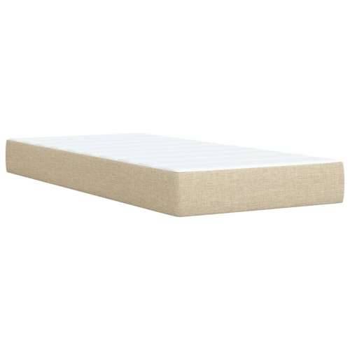 Krevet s oprugama i madracem krem 100 x 200 cm od tkanine - Krema 100 x 200 cm Blok s kvadratima Cijena
