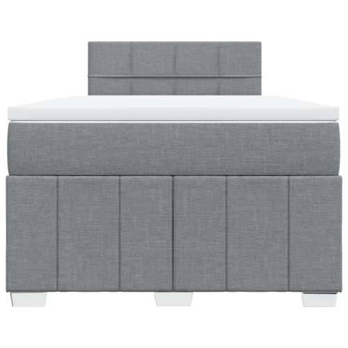 Krevet s oprugama i madracem svjetlosivi 120x190 cm od tkanine - Svjetlosiva 120 x 190 cm Blok s kvadratima Cijena
