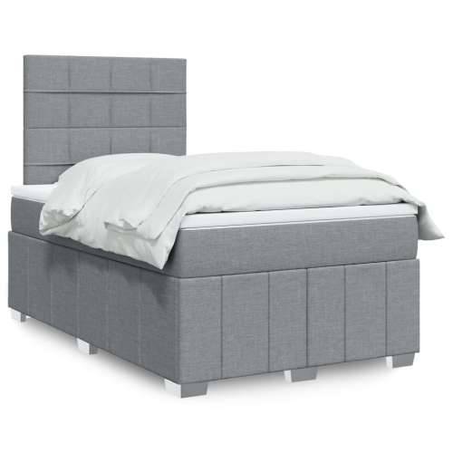 Krevet s oprugama i madracem svjetlosivi 120x190 cm od tkanine - Svjetlosiva 120 x 190 cm Blok s kvadratima Cijena