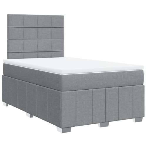 Krevet s oprugama i madracem svjetlosivi 120x190 cm od tkanine - Svjetlosiva 120 x 190 cm Blok s kvadratima Cijena