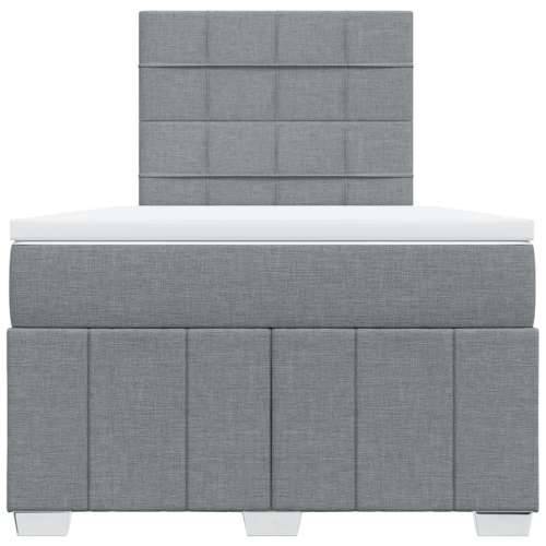 Krevet s oprugama i madracem svjetlosivi 120x190 cm od tkanine - Svjetlosiva 120 x 190 cm Blok s kvadratima Cijena