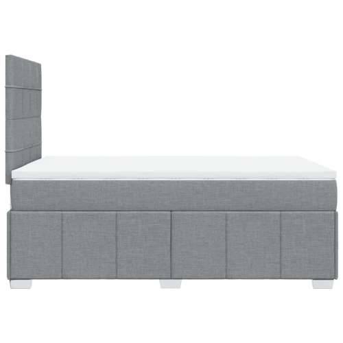Krevet s oprugama i madracem svjetlosivi 120x190 cm od tkanine - Svjetlosiva 120 x 190 cm Blok s kvadratima Cijena