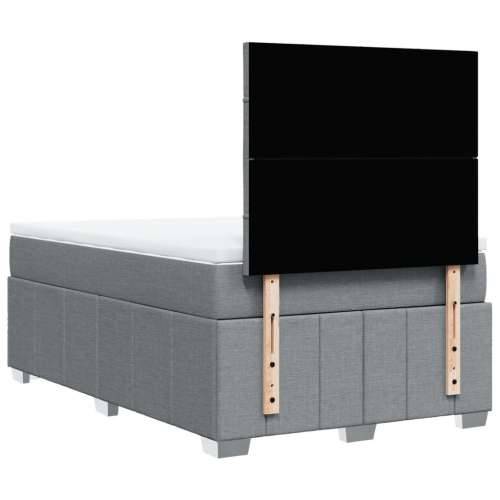 Krevet s oprugama i madracem svjetlosivi 120x190 cm od tkanine - Svjetlosiva 120 x 190 cm Blok s kvadratima Cijena