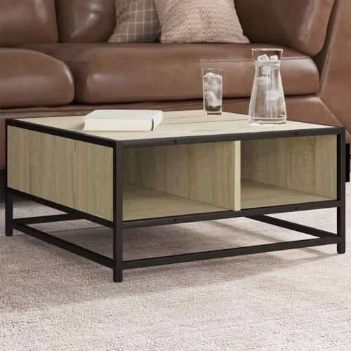 Stolić za kavu boja hrasta sonome 60,5x60,5x30 cm drvo i metala - sonoma oak and black 60.5 x 60.5 x 30 cm 1 Cijena