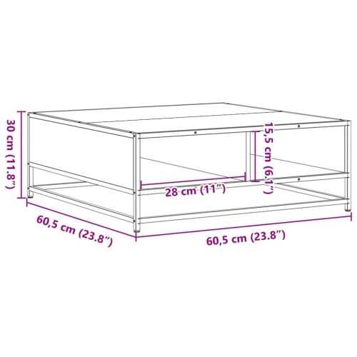 Stolić za kavu boja hrasta sonome 60,5x60,5x30 cm drvo i metala - sonoma oak and black 60.5 x 60.5 x 30 cm 1 Cijena