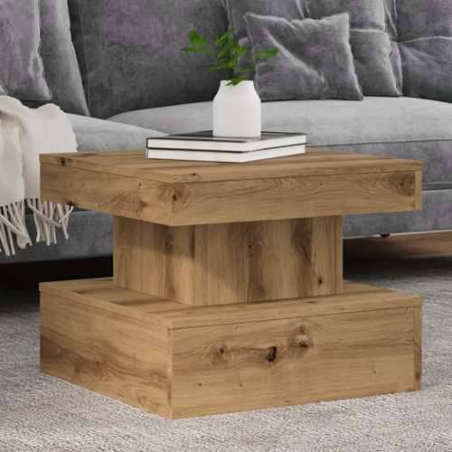 Stolić za kavu s LED svjetlima boja hrasta artisan 50x50x40 cm - artisian oak 1 50 cm Cijena